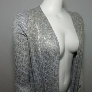 New LuLaRoe Elegant Sarah Duster S Gray Gold Silver Triangle Arrow